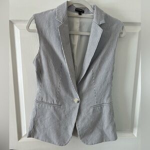 Express Striped Sleeveless Blazer